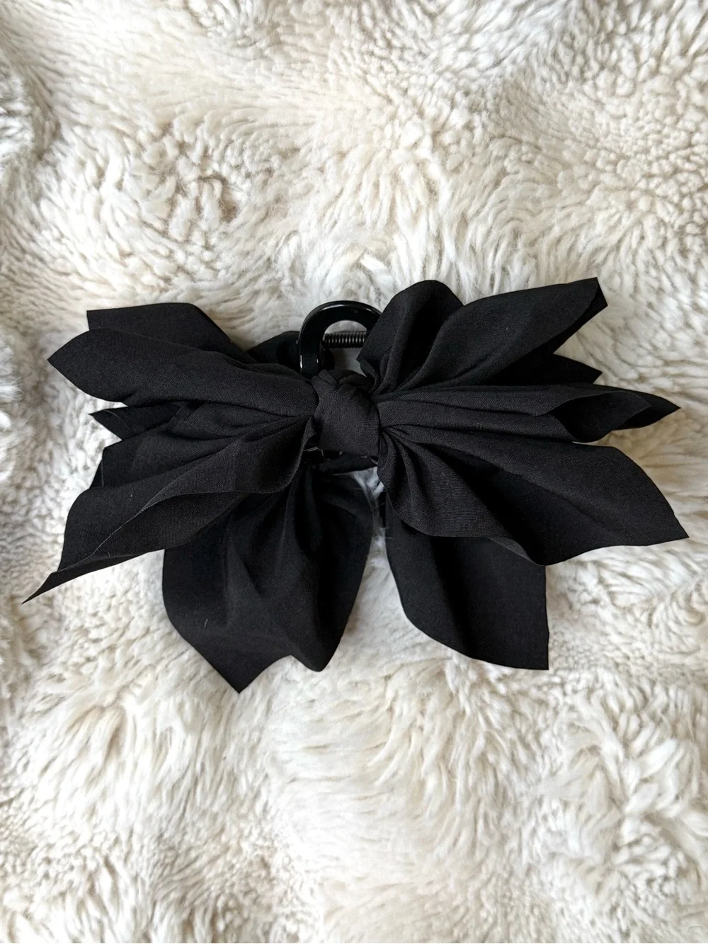 Black Bow Hair Clip with Matching Black Jaw Clip